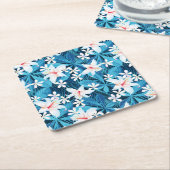 Tropisch Hibiscus Floral Pattern 2 Kartonnen Onderzetters (Schuin)