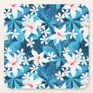 Tropisch Hibiscus Floral Pattern 2 Kartonnen Onderzetters
