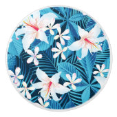 Tropisch Hibiscus Floral Pattern 2 Keramische Knop (Voorkant)