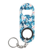Tropisch Hibiscus Floral Pattern 2 Sleutelhanger Flessenopener (Voorkant)