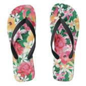 Tropisch Hibiscus Floral Pattern 2 Teenslippers (Voetbed)