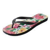 Tropisch Hibiscus Floral Pattern 2 Teenslippers (Schuin)