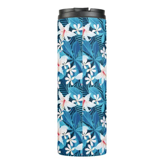 Tropisch Hibiscus Floral Pattern 2 Thermosbeker (Achterkant)