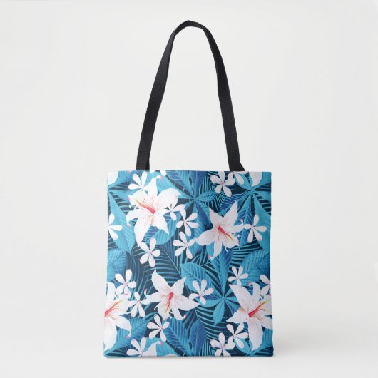 Tropisch Hibiscus Floral Pattern 2 Tote Bag (Voorkant)