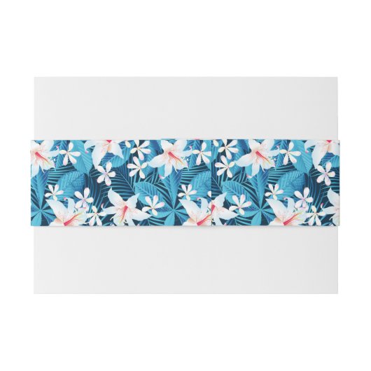 Tropisch Hibiscus Floral Pattern 2 Uitnodigingen Wikkel (Achterkant Voorbeeld)