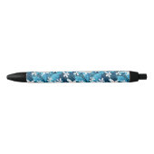 Tropisch Hibiscus Floral Pattern 2 Zwarte Inkt Pen (Voorkant)