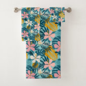 Tropisch Hibiscus Floral Pattern Bad Handdoek (Insitu)