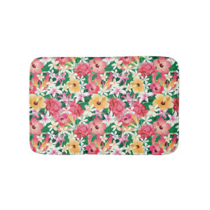Tropisch Hibiscus Floral Pattern Badmat