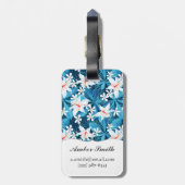 Tropisch Hibiscus Floral Pattern Bagagelabel (Achterkant verticaal)