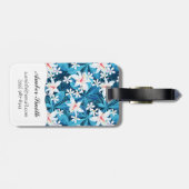 Tropisch Hibiscus Floral Pattern Bagagelabel (Achterkant horizontaal)