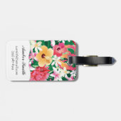 Tropisch Hibiscus Floral Pattern Bagagelabel (Achterkant horizontaal)