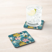 Tropisch Hibiscus Floral Pattern Bier Onderzetter (Rechterzijde)
