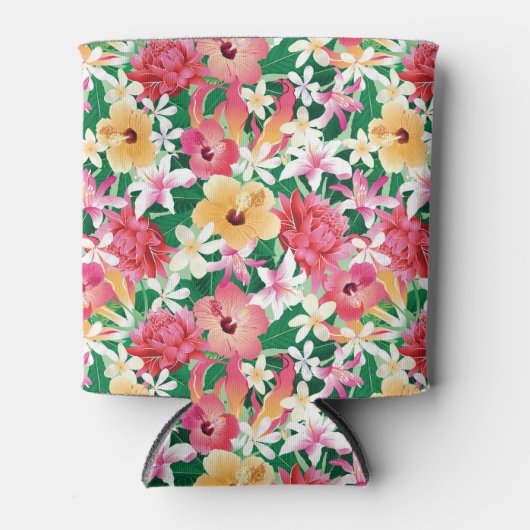 Tropisch Hibiscus Floral Pattern Blikjeskoeler (Voorkant)