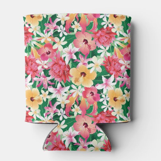 Tropisch Hibiscus Floral Pattern Blikjeskoeler (Achterkant)