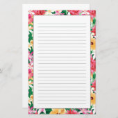 Tropisch Hibiscus Floral Pattern Briefpapier (Voorkant / Achterkant)