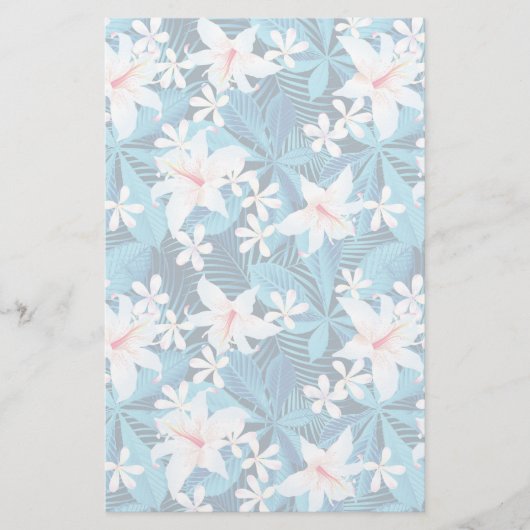 Tropisch Hibiscus Floral Pattern Briefpapier (Voorkant)