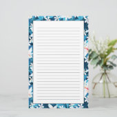 Tropisch Hibiscus Floral Pattern Briefpapier (Staand voorkant)