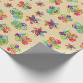 Tropisch Hibiscus Floral Pattern Cadeaupapier (Hoek)