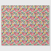 Tropisch Hibiscus Floral Pattern Cadeaupapier (Vlak)