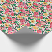 Tropisch Hibiscus Floral Pattern Cadeaupapier (Hoek)