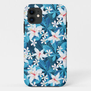 Tropisch Hibiscus Floral Pattern iPhone 11 Hoesje