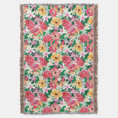 Tropisch Hibiscus Floral Pattern Deken (Voorkant Verticaal)