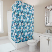 Tropisch Hibiscus Floral Pattern Douchegordijn (In situ)