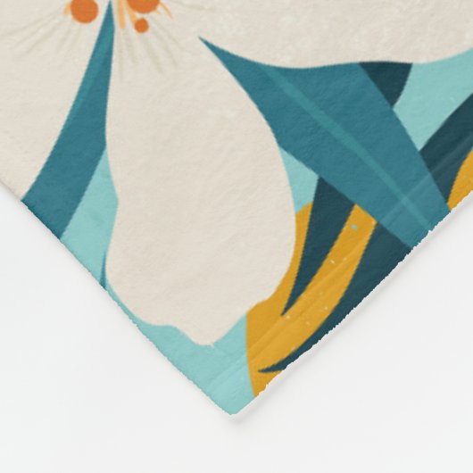Tropisch Hibiscus Floral Pattern Fleece Deken (Hoek)