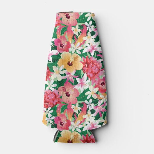 Tropisch Hibiscus Floral Pattern Flesjeskoeler (Voorkant)