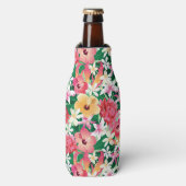 Tropisch Hibiscus Floral Pattern Flesjeskoeler (Fles Voorkant)