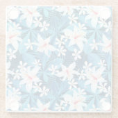 Tropisch Hibiscus Floral Pattern Glazen Onderzetter (Achterkant)