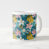 Tropisch Hibiscus Floral Pattern Grote Koffiekop (Voorkant rechts)