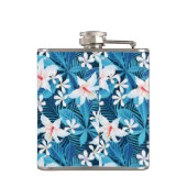 Tropisch Hibiscus Floral Pattern Heupfles (Achterkant)