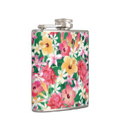 Tropisch Hibiscus Floral Pattern Heupfles (Rechts)
