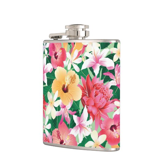 Tropisch Hibiscus Floral Pattern Heupfles (Links)