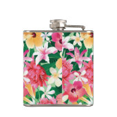 Tropisch Hibiscus Floral Pattern Heupfles (Achterkant)