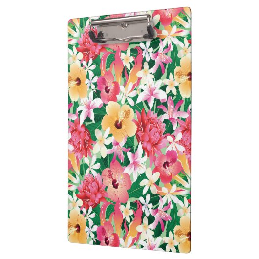 Tropisch Hibiscus Floral Pattern Klembord (Links)