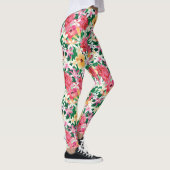 Tropisch Hibiscus Floral Pattern Leggings (Rechts)