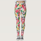 Tropisch Hibiscus Floral Pattern Leggings (Voorkant)
