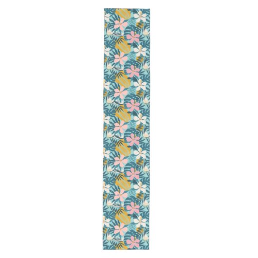 Tropisch Hibiscus Floral Pattern Medium Tafelloper (Voorkant)
