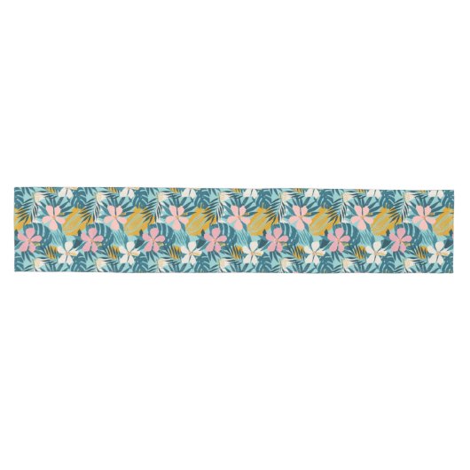 Tropisch Hibiscus Floral Pattern Medium Tafelloper (Horizontaal)