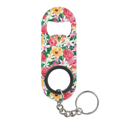 Tropisch Hibiscus Floral Pattern Mini Flessenopener (Achterkant)