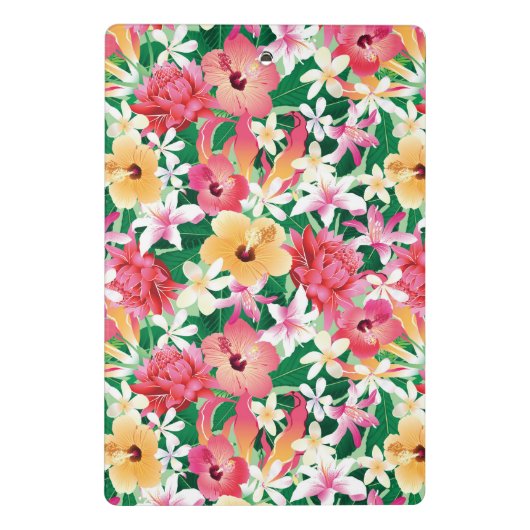 Tropisch Hibiscus Floral Pattern Mini Klembord (Achterkant)