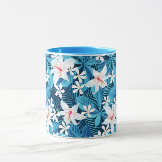 Tropisch Hibiscus Floral Pattern Mok (Midden)