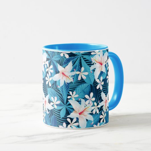 Tropisch Hibiscus Floral Pattern Mok (Voorkant rechts)