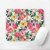 Tropisch Hibiscus Floral Pattern Muismat (Met muis)