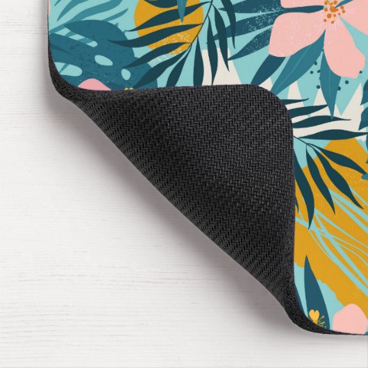 Tropisch Hibiscus Floral Pattern Muismat (Hoek)