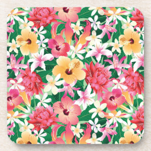 Tropisch Hibiscus Floral Pattern Onderzetter