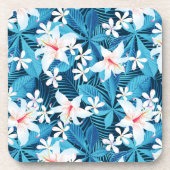 Tropisch Hibiscus Floral Pattern Onderzetter (Voorkant)