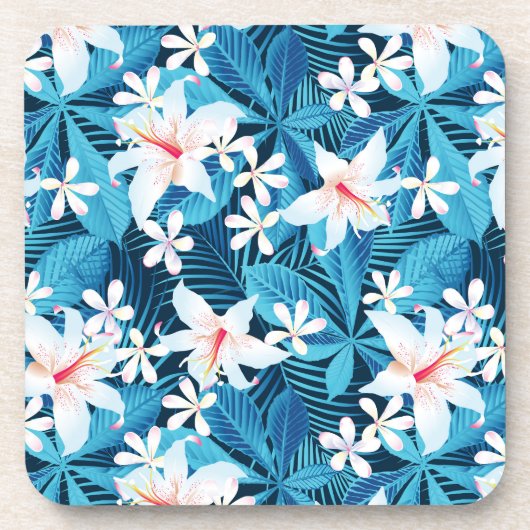 Tropisch Hibiscus Floral Pattern Onderzetter (Voorkant)